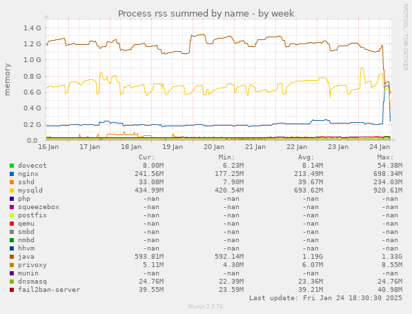 Process rss summed by name