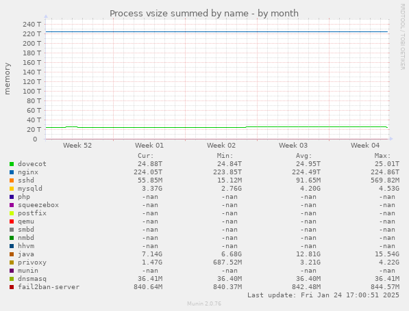 Process vsize summed by name