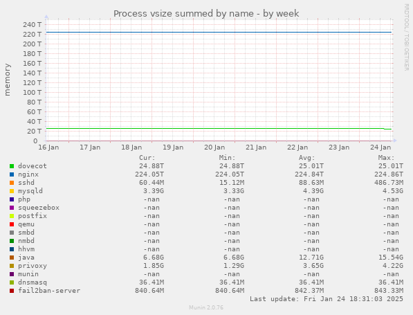 Process vsize summed by name