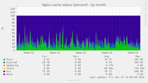 Nginx cache status (percent)