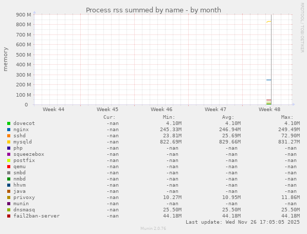Process rss summed by name